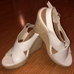 American Eagle White Criss Cross Espadrille Sandal